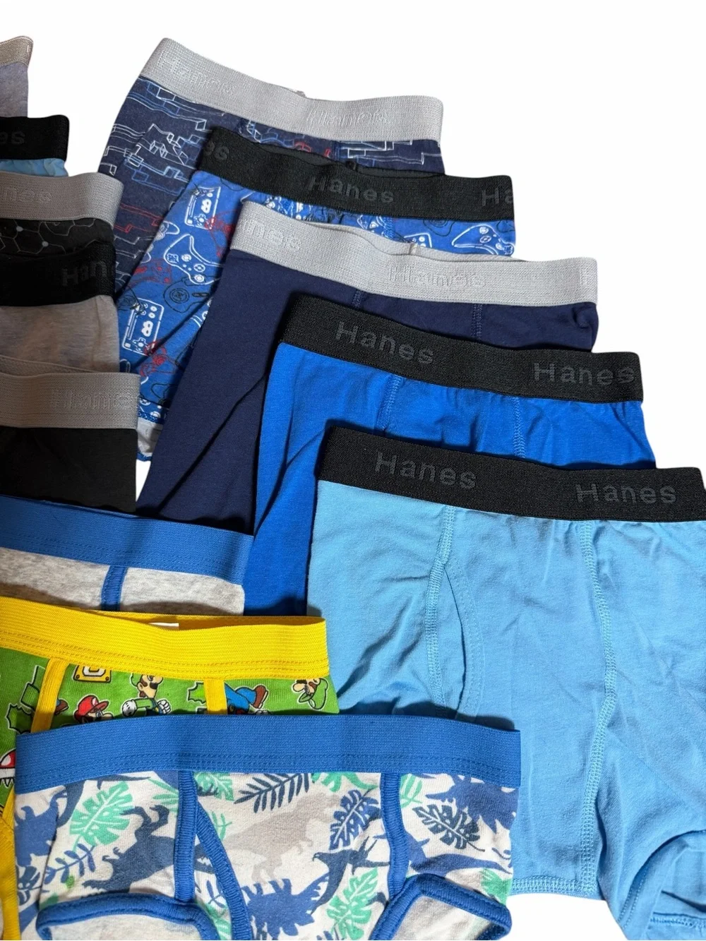 Hanes Boys' Briefs Pack GAMER Cotton Stretch size S (4/5) BUNDLE OF 13!!